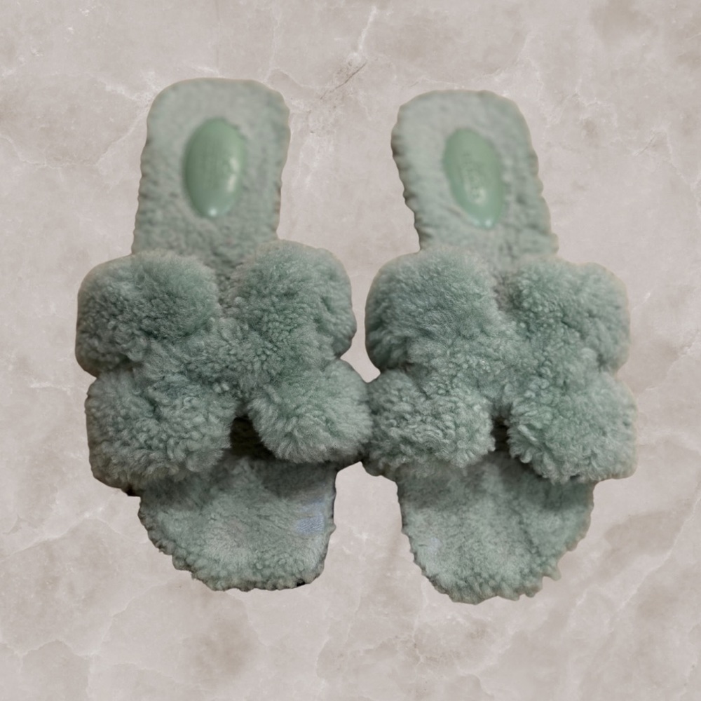 SOLDDDDHermes oran in light green shearling size 39. - Picture 3 of 10